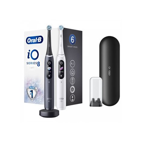 Oral-B | iO8 Series Duo | Electric Toothbrush | Rechargeable | For adults | ml | Number of heads | Black Onyx/White | Number of - 2